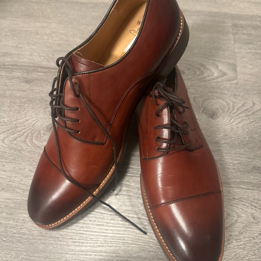 Warfield & Grand Rich Chestnut Leather Oxfords  Brand New